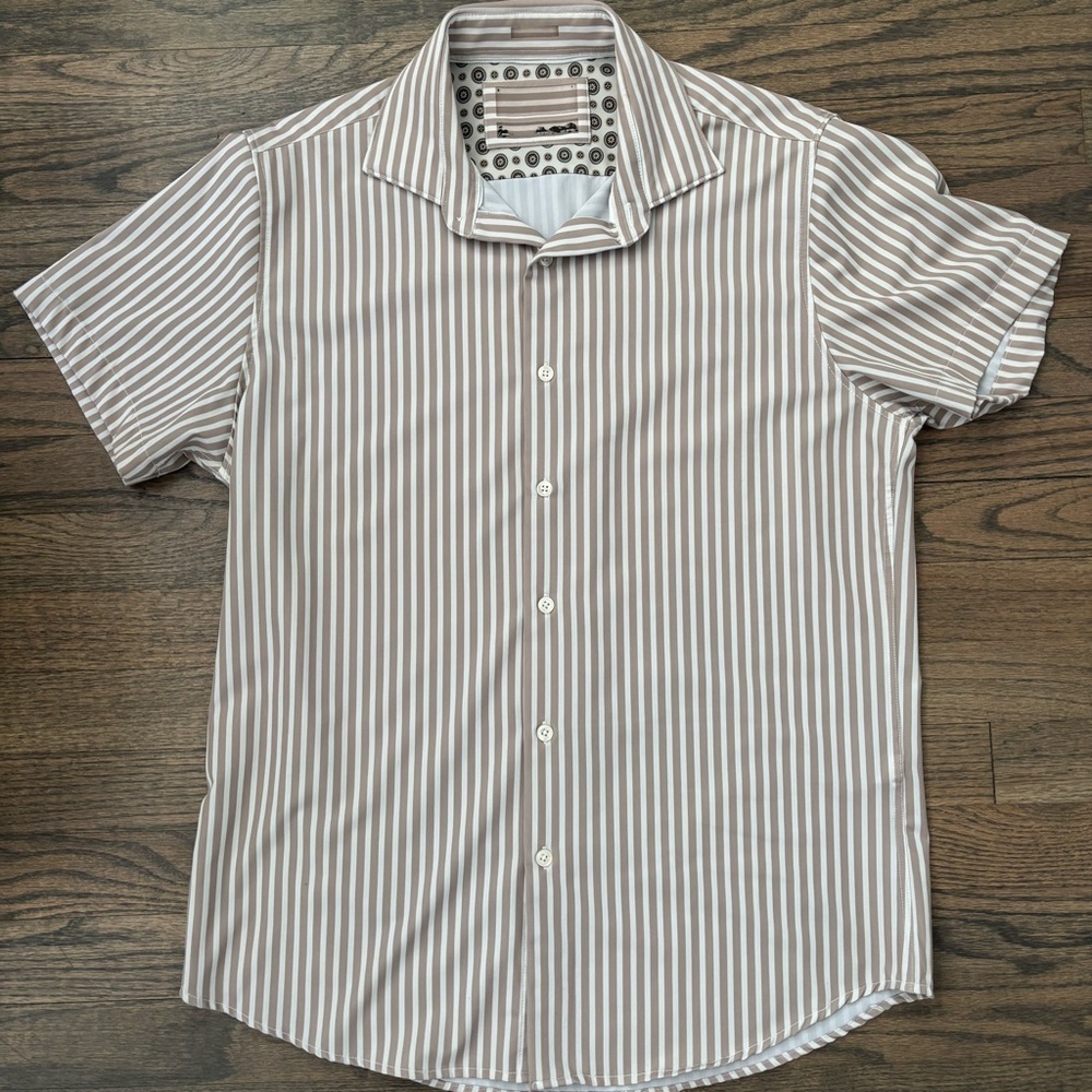 Denim & Flower Beige Striped Casual Shirt